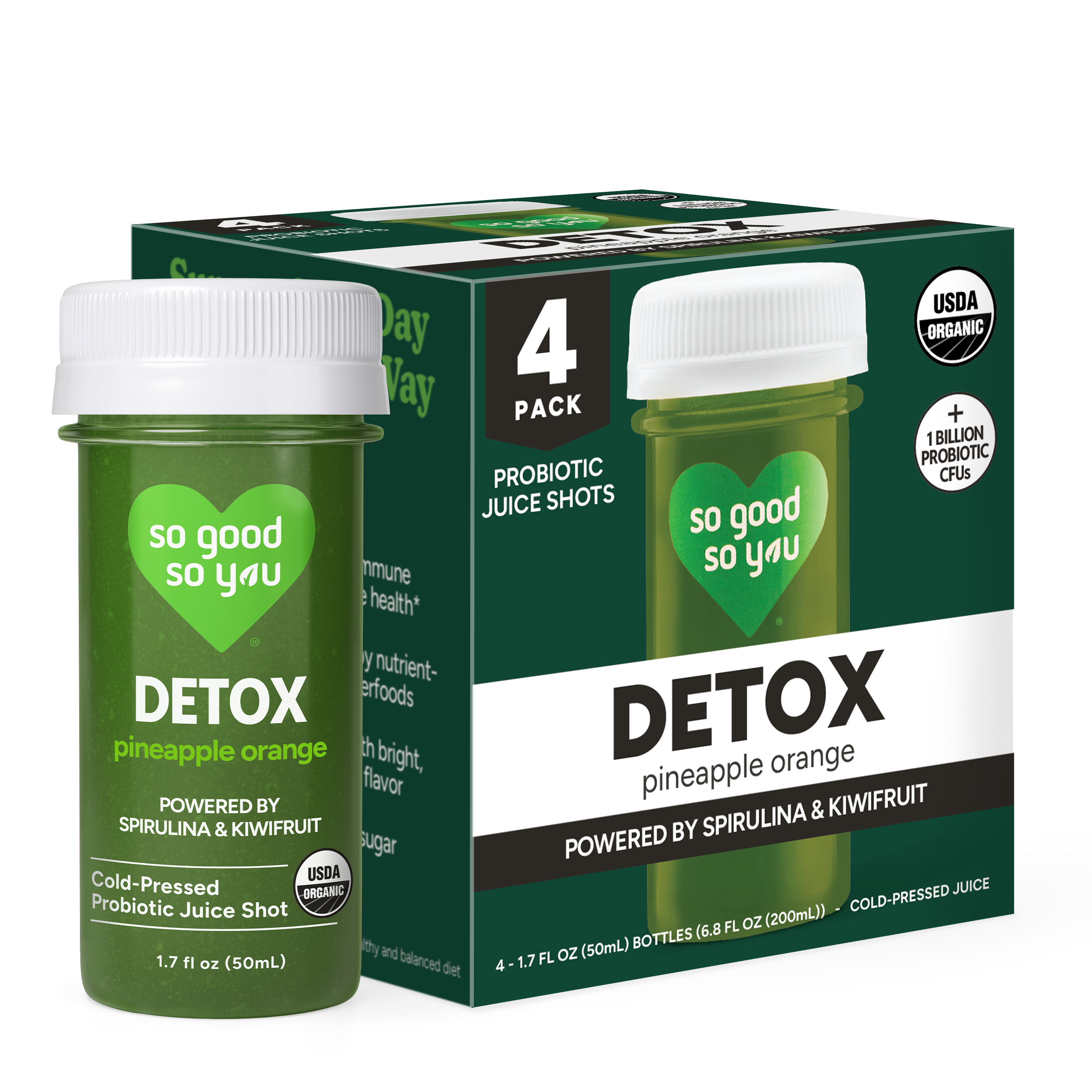 Detox Shots 4-Pack with Probiotics | So Good So You