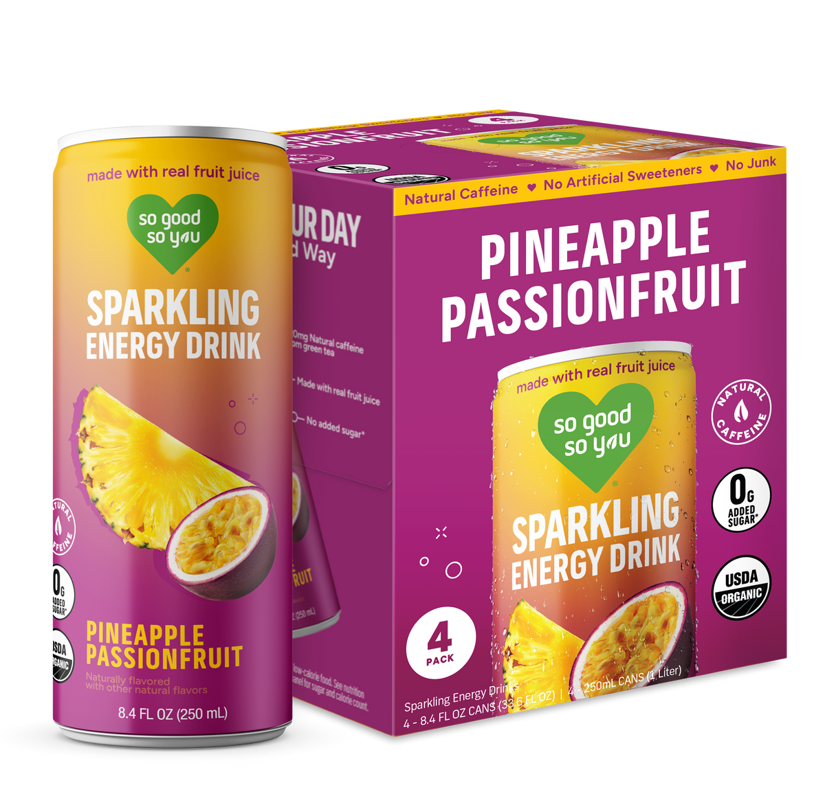Sparkling Energy Pineapple Passionfruit 4-Pack