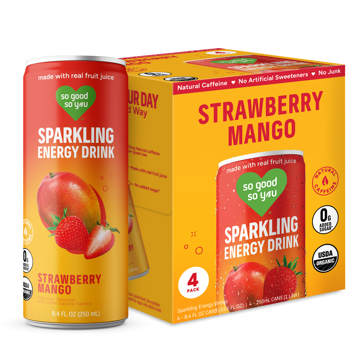 Sparkling Energy Strawberry Mango 4-Pack